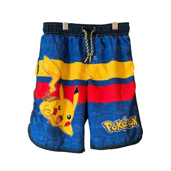 Pokémon Other - Pokémon Pikachu Kids Swim Trunks 6/7  2022 Edition  Elastic Waist  Bright Blue Y